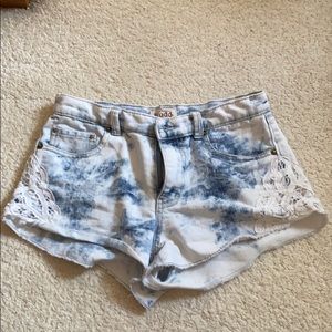 High waisted jean shorts